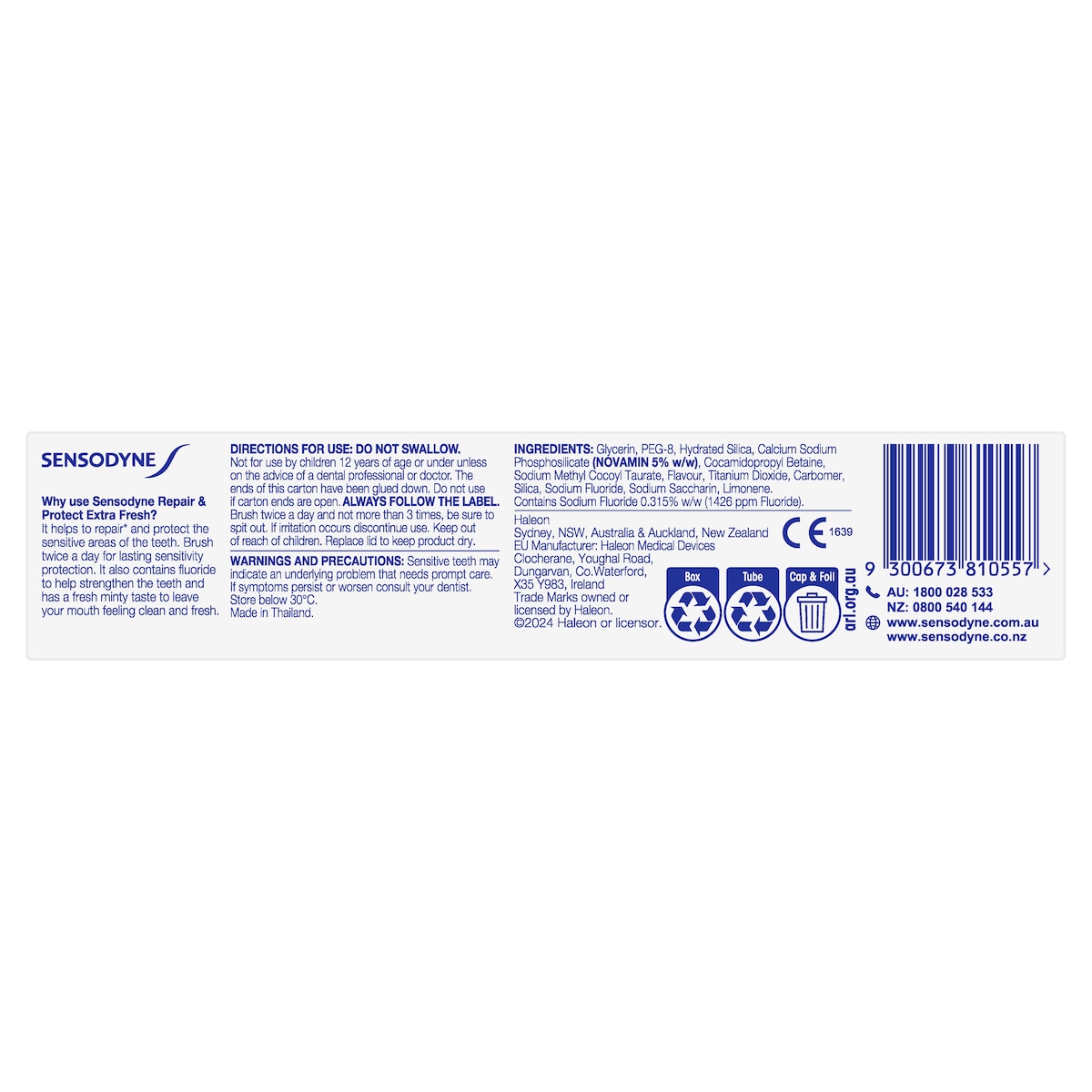 Sensodyne Repair & Protect Toothpaste Extra Fresh 100g