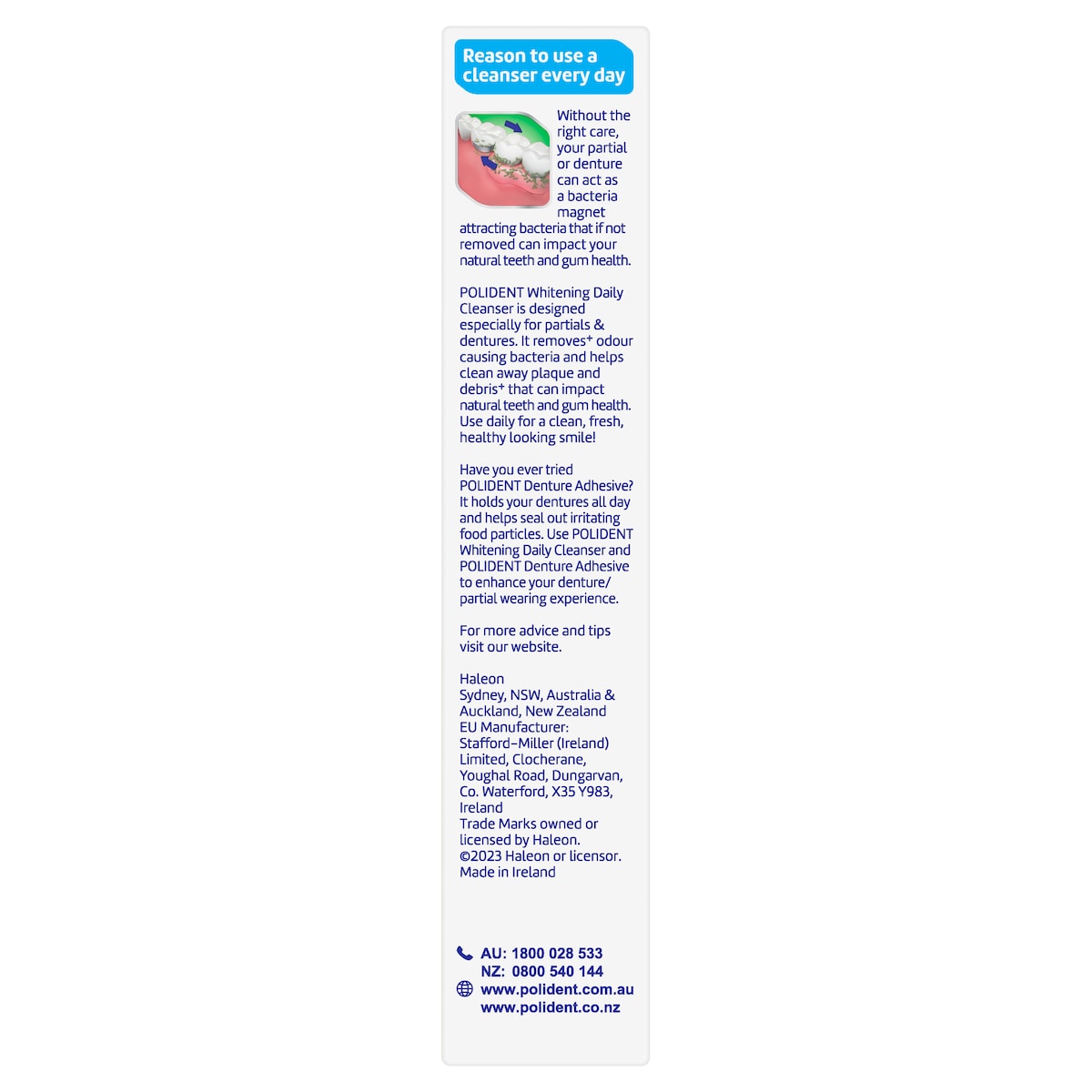 Polident Whitening Daily Cleanser for Dentures 36 Tablets