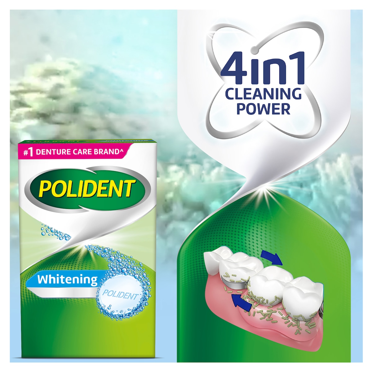 Polident Whitening Daily Cleanser for Dentures 36 Tablets