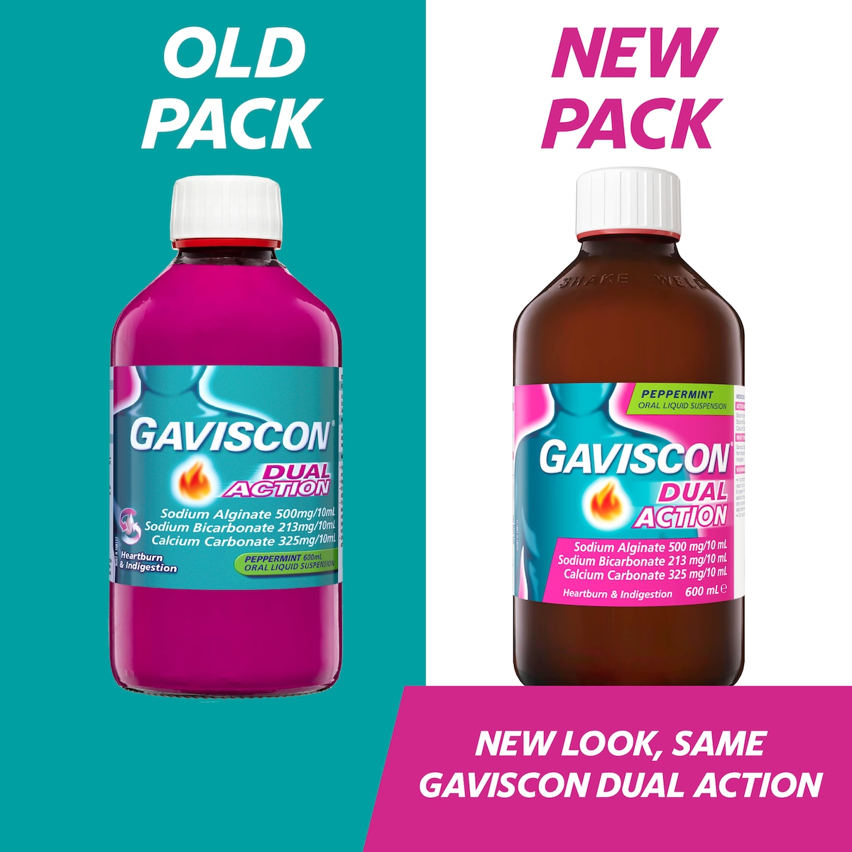 Gaviscon Dual Action Liquid Peppermint 600ml