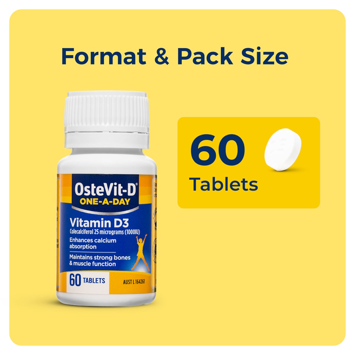 OsteVit-D One-a-Day Vitamin D3 1000iu 60 Tablets