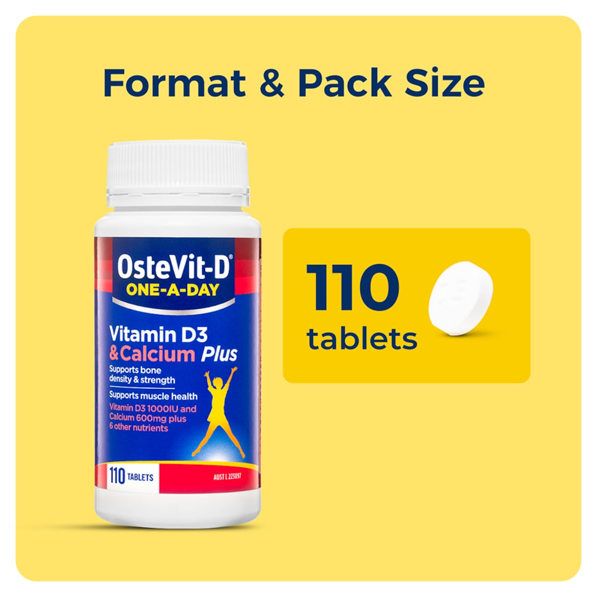 OsteVit-D One-a-Day Vitamin D3 & Calcium Plus 110 Tablets