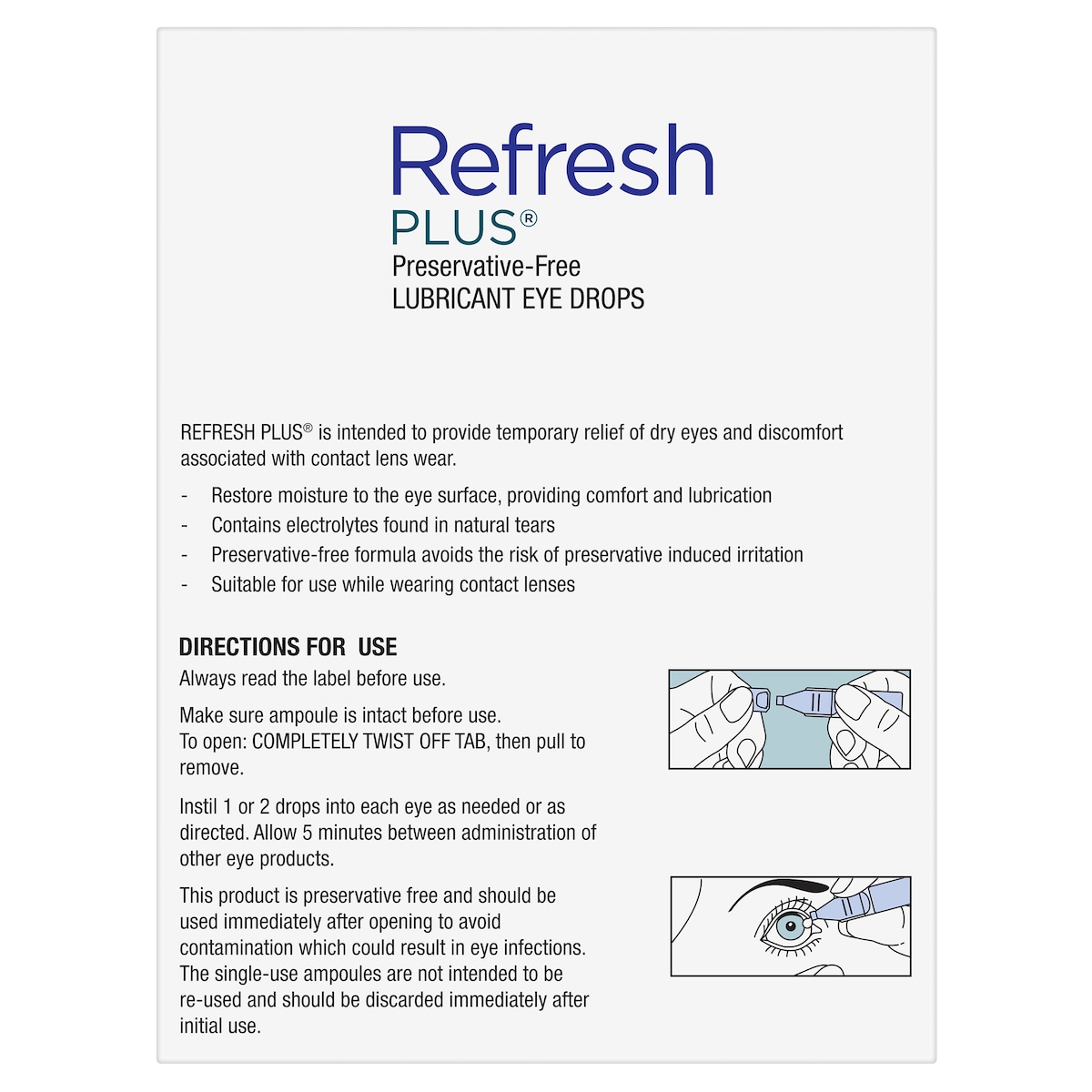 Refresh Plus Lubricant Eye Drops 0.4ml x 30 Vials