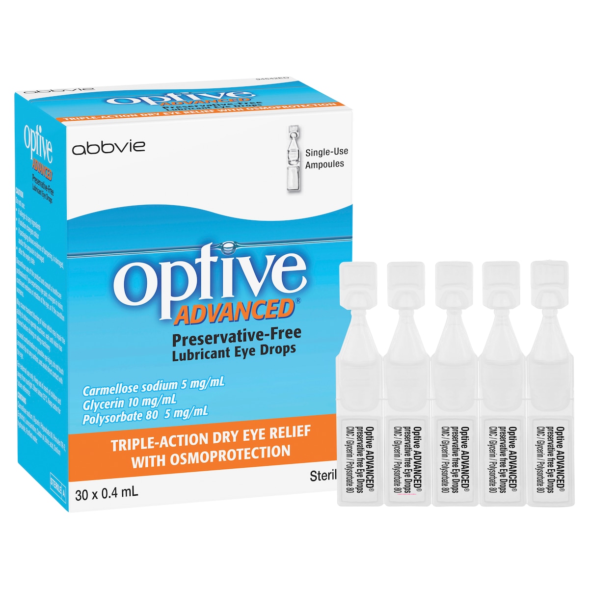 Optive Advanced Eye Drops 0.4ml x 30 Single Use Vials