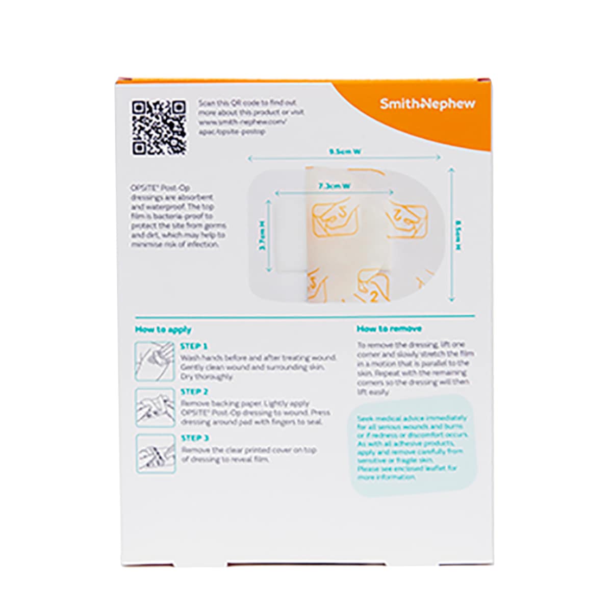 Opsite Post-Op Waterproof Dressing 9.5cm x 8.5cm 3 Pack by Smith & Nephew