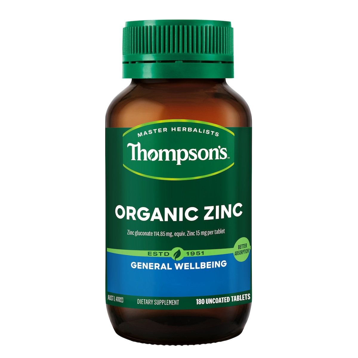 Thompsons Organic Zinc 180 Tablets