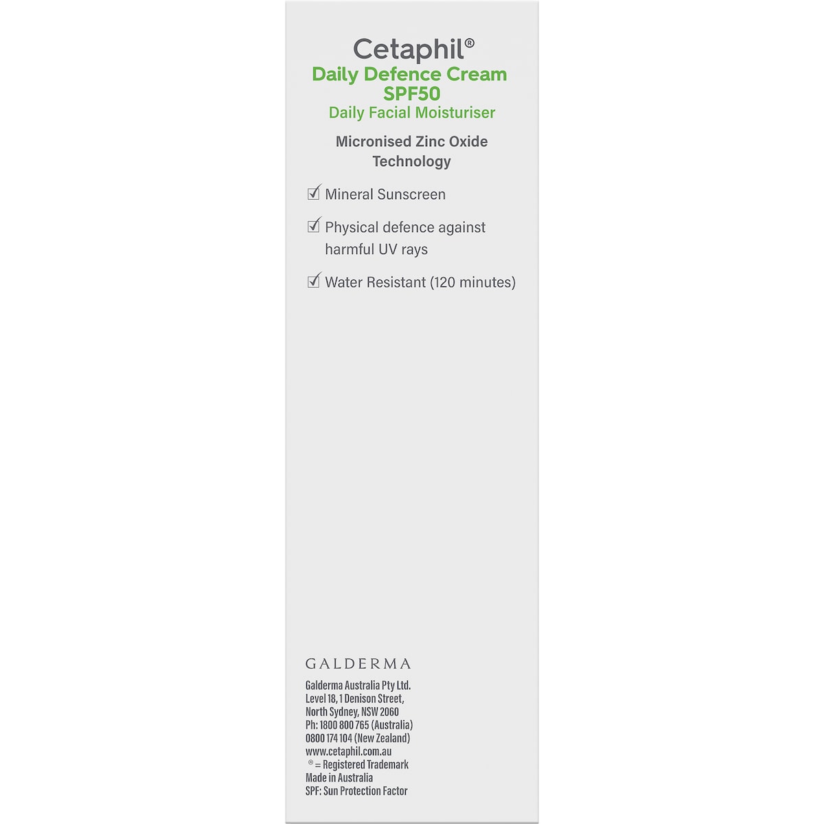 Cetaphil Daily Defence Moisturiser SPF50* 50g