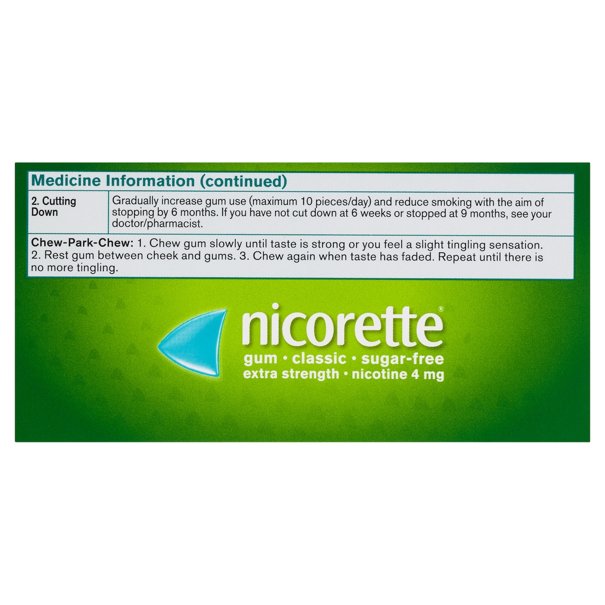 Nicorette Quit Smoking Nicotine Gum 4mg Classic 75 Pack