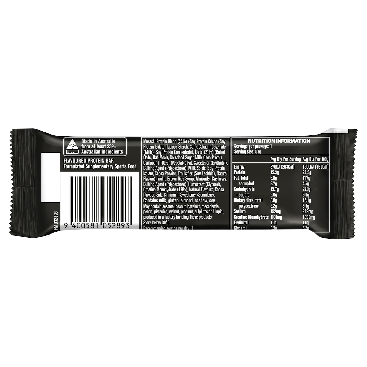 Musashi Energy Bars Banana Bread 12 x 58g