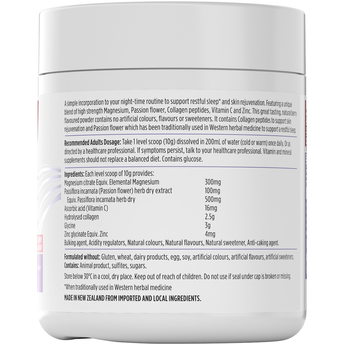 Nutra-Life Magnesium Sleep + Collagen Renew Powder 250g